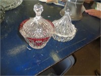 2 - GLASS CANDY DISHES
