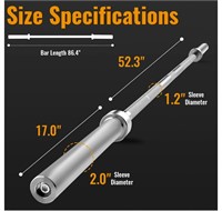 7ft Olympic Barbell w/Clamps  700 lbs Capacity