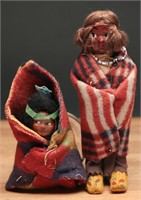 Vintage Native American Skookum Dolls (2)