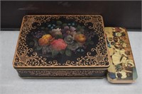 9"x7" Floral Tin full of Novelty Pencils & Pens