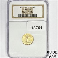 2000 $5 1/10oz American Gold Eagle NGC MS70
