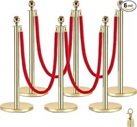 Red Carpet Ropes And Poles,5 Ft/1.5 M Velvet Red