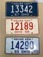 3pcs- 1960s OH license plates