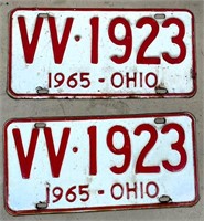 pair 1965 OH license plates