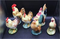 Royal Copley & Lefton Rooster & Hen Figurines