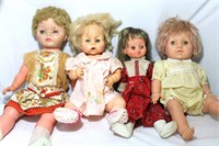 4 Vintage Well-Loved Dolls