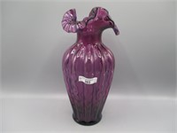Fenton purple Ribbed 11" vase