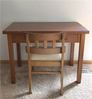 Desk/foldout table & chair 
40” L (20” closed) x