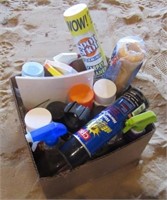 Box of garage liquids includes wasp and hornet