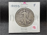 1945S walking liberty half dollar