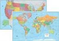 World Map Set Laminated Rolled