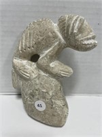 Carved Stone Lizard Statue, 7 "