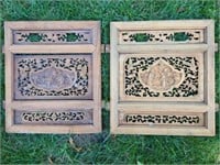 Two Antique Chinese Carved Panels