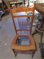 3 CANE BOTTOM CHAIRS - NO CANING - NOT MATCHING,