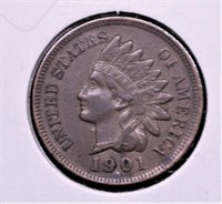 1901 INDIAN HEAD CENT AU