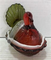 Rooster Glass Container Multicolored