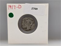 1917-D 90% Silver Mercury  Dime