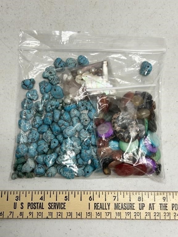 Assorted Semi Precious Stones, Turquoise, Pearls,