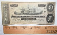 1864 TWENTY DOLLAR CONFEDERATE NOTE