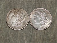 1887 S & 1890 Morgan SILVER Dollars NICE !!