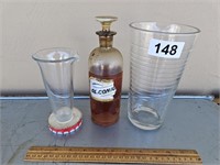 Vintage Apothecary Bottle & Kodak Beaker