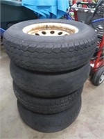 4 Trailer Tires w/Rims-5 Bolts-rims rusted