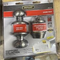 Defiant Hartford Satin Nickel Knob & Deadbolt