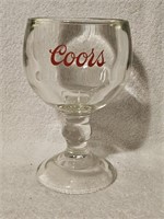 Vintage Large Coors Glass Beer Goblet - Heavy!