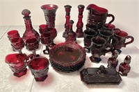Huge group of Avon ruby glass "Cape Cod"