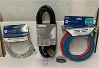 Dryer Cord, Icemaker Waterline, and Washer hoses