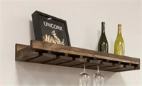 Barnsdall Solid Wood Wall Mounted Wine Glass Rack