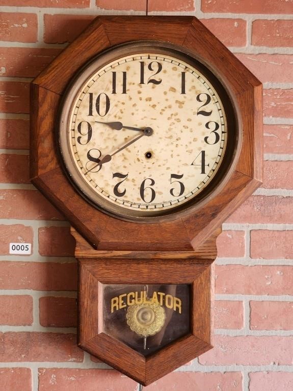 Antique Sessions Clock Co Regulator Wall Clock Live And Online
