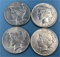 4 Peace dollars: 1926 S x2, 1925 x2       (33)
