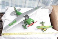 Two John Deer Toy Airplanes