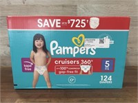 124ct size 5 pampers diapers