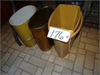 Metal and Plastic Trash Cans