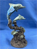 Bronze Dolphin Figurine