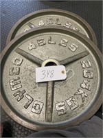 (2) 45 lbs Metal Weight Plates