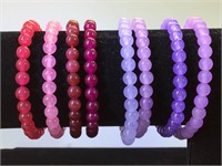 8- Gemstone stretch bracelets by Kalifano