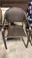 Metal And Wicker Lawn Chair