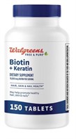 Walgreens BIOTIN & KERATIN 150 Tablets