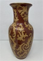 Signed Red and Gold Vase