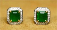 1.56ct Colombian Emerald Drop Earrings 18K Gold