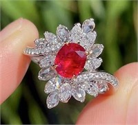 1.16ct Pigeon Blood Red Ruby Ring 18K Gold