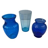 Blue Swirl Glass Vase, Light Blue Vase