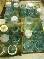 6 boxes Mason jars - green