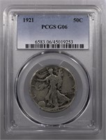 1921-P Walking Liberty Half Dollar 50c PCGS G6 KEY