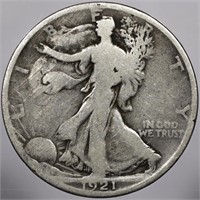 1921-D Walking Libertty Half Dollar 50c KEY DATE!