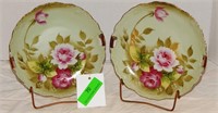2 Lefton china Rose hand painted platter with