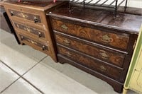 (2) Brown Paint Decorated Dressers